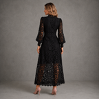 Joanne | Women's Long-Sleeve Lace Midi Dress