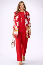 Gail | Women's Patterned Cardigan Three-Piece Set