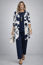 Ivana | Women's Patterned Cardigan Three-Piece Set