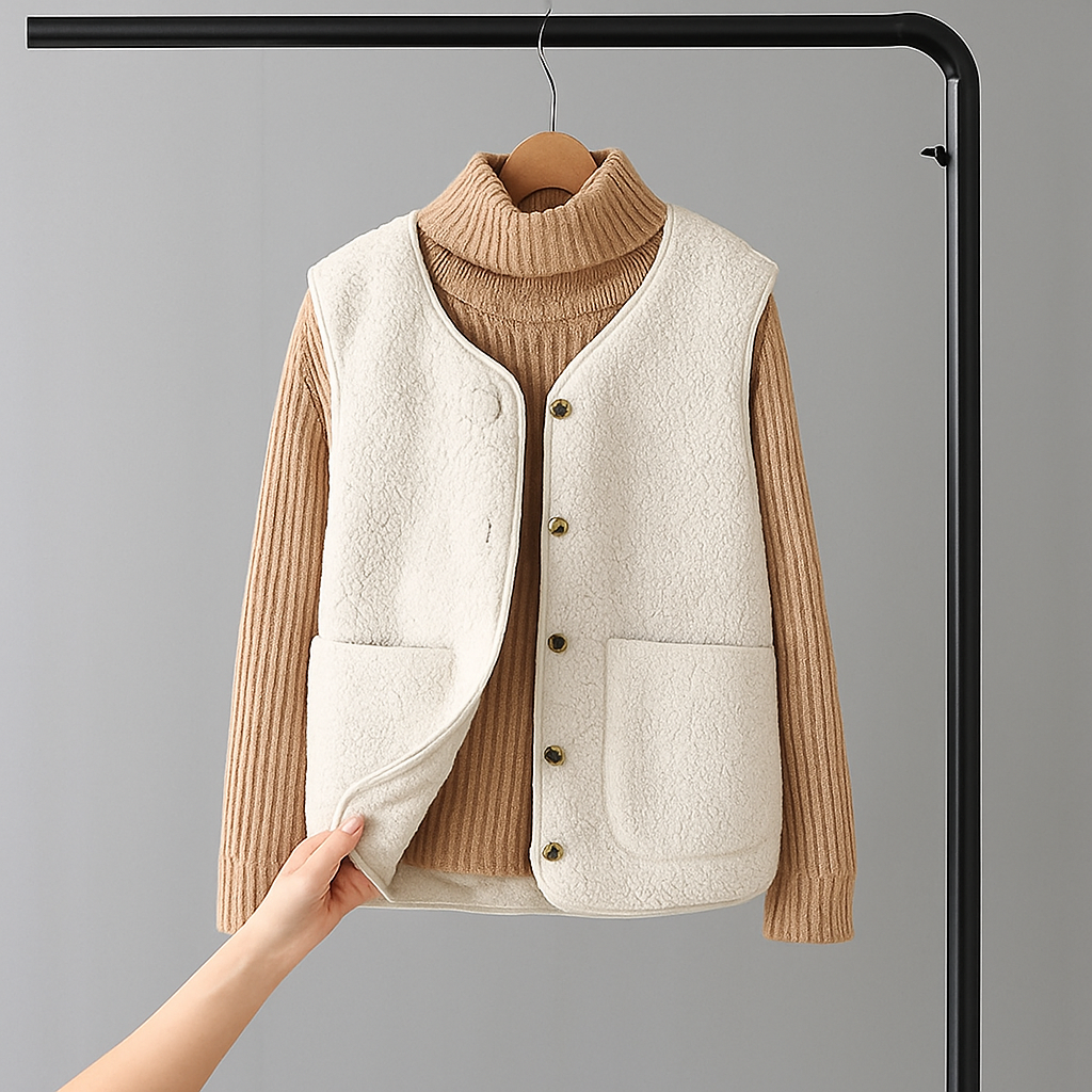 Gae | Women's Button-Front Sleeveless Knit Cardigan