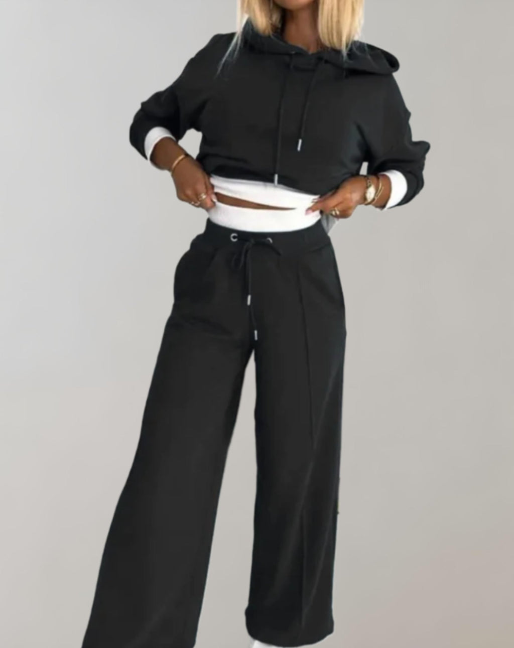 Arden | Women's Cropped Hoodie & Wide-Leg Lounge Set