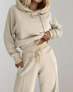Arden | Women's Cropped Hoodie & Wide-Leg Lounge Set
