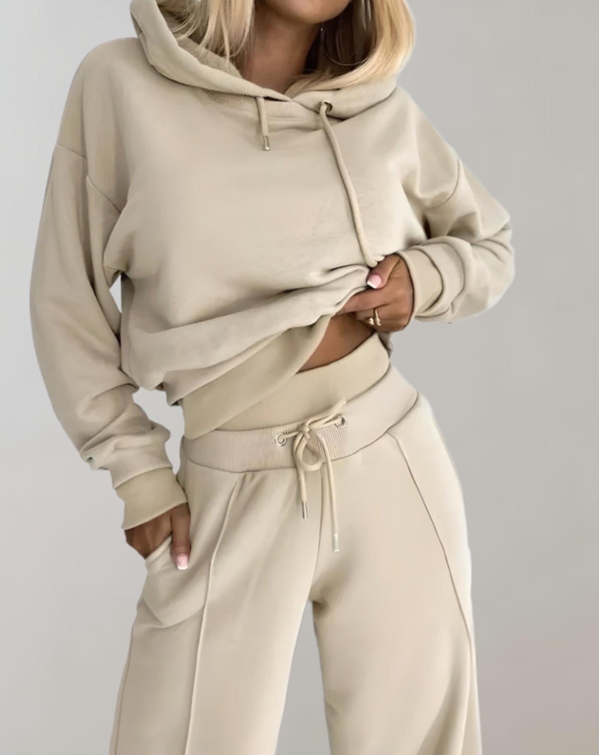 Arden | Women's Cropped Hoodie & Wide-Leg Lounge Set