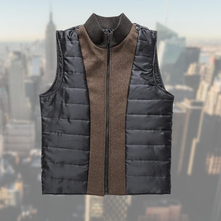 Henrik | Men's Quilted Vest with Knit Panel