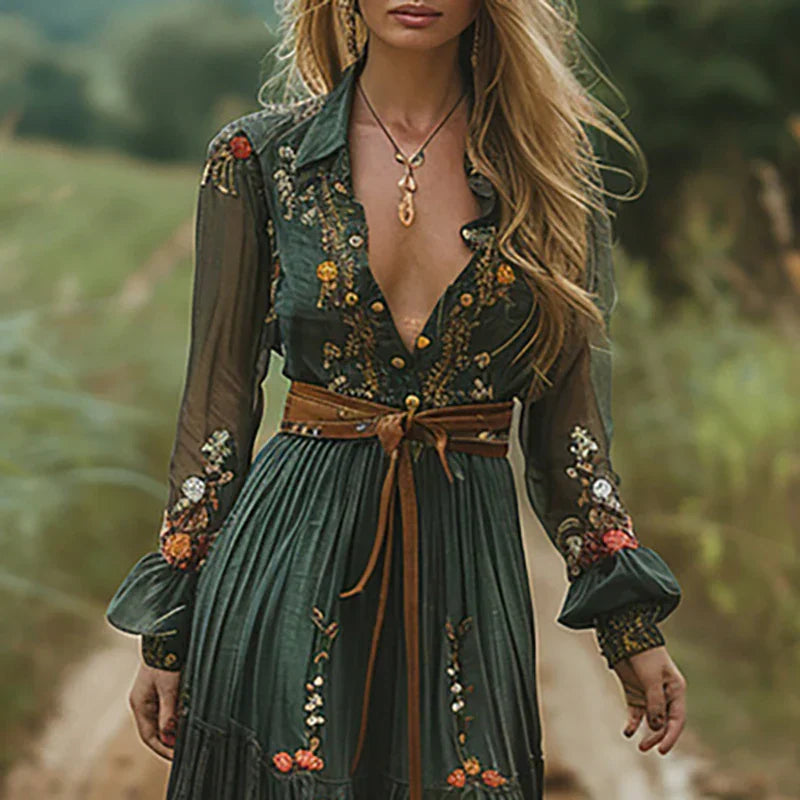 Bohemian Floral Maxi Dress - Summer Boho Elegant Style for Women