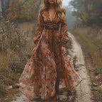 Bohemian Floral Maxi Dress - Summer Boho Elegant Style for Women