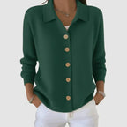 Riah | Women's Lapel Collar Button-Up Knit Cardigan