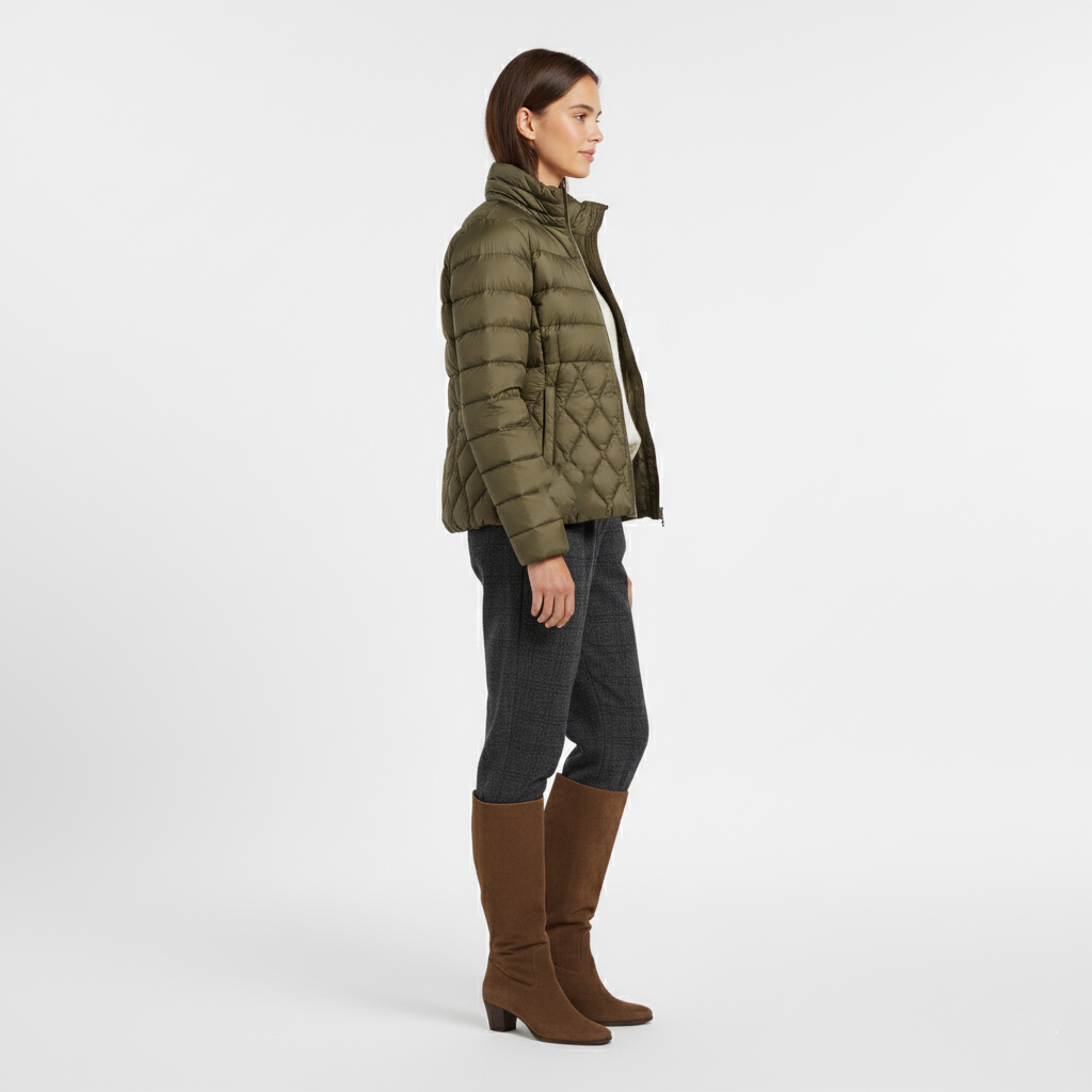 Stylish and warm women's jacket in green