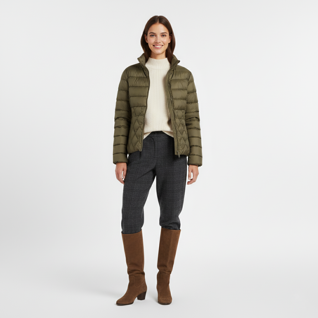 Stylish and warm women's jacket in green