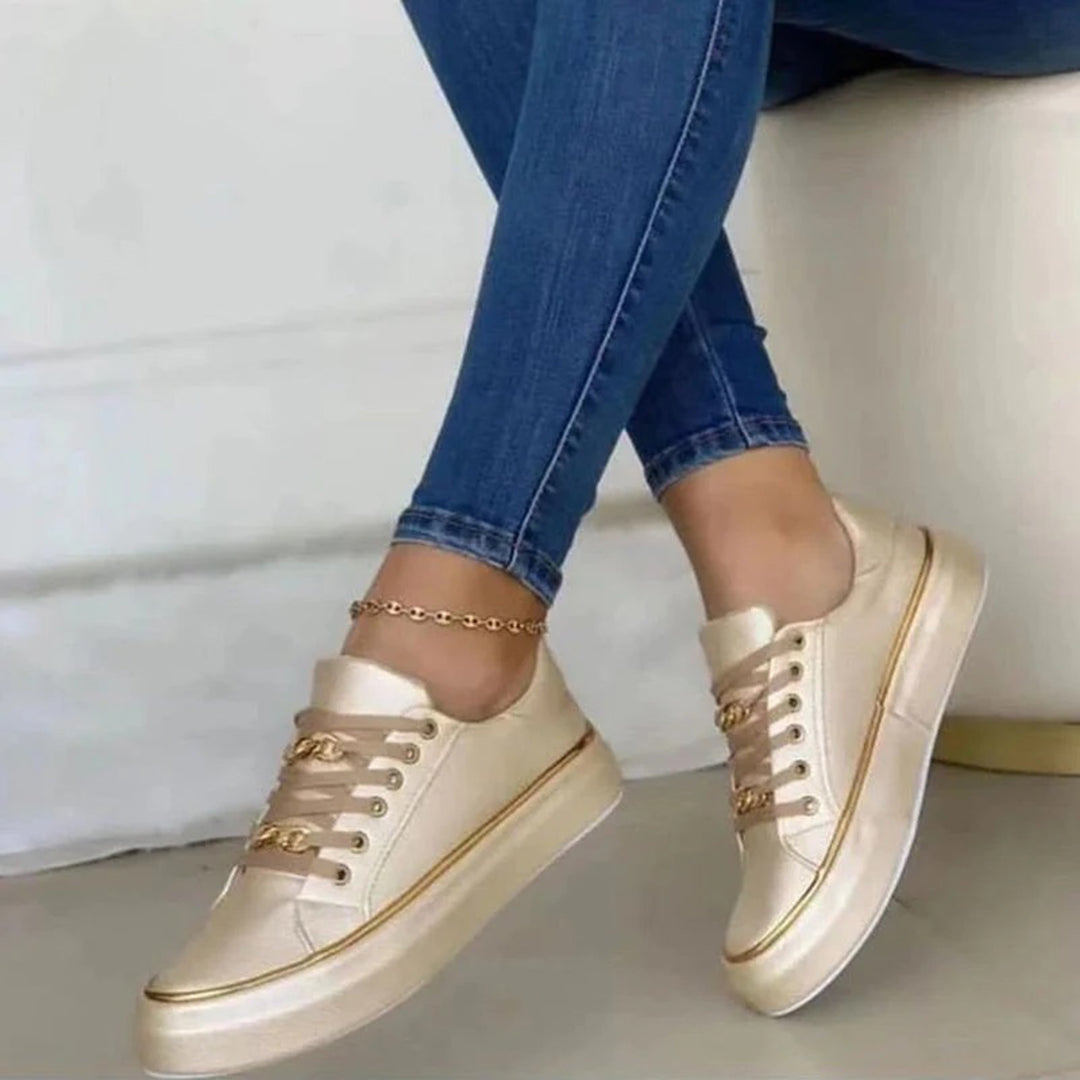 Stylish Women’s Sneakers, Gold Accents and All-Day Comfort