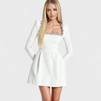 Charlotte | Women's Embellished Square-Neck A-Line Dress