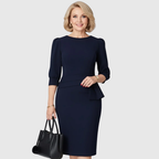 Elegant Midi Dress with Ruffle Detail – Feminine Design and Flattering Fit