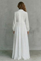 Amelia | Women's Mandarin Collar Button-Front Maxi Dress