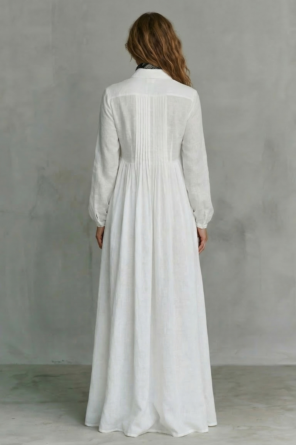 Amelia | Women's Mandarin Collar Button-Front Maxi Dress
