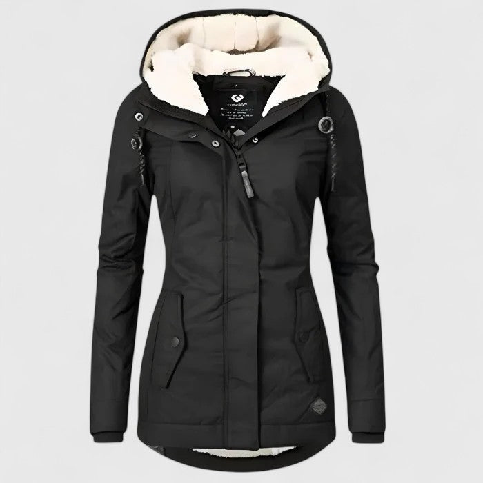 Tivona | Women's Waterproof Parka Jacket with Fleece Hood