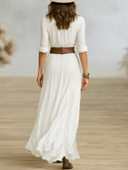 Casual-style maxi dress with a timeless cut and a turn-down collar