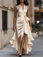 Serina | Women's Halter V-Neck Wrap Dress