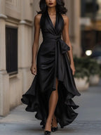 Serina | Women's Halter V-Neck Wrap Dress