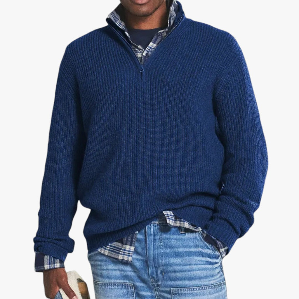 Nathaniel | Men's Quarter-Zip Ribbed Sweater