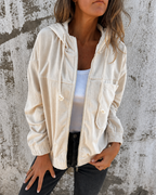 Natalie | Women's Relaxed Corduroy Hooded Jacket