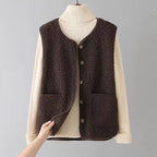 Gae | Women's Button-Front Sleeveless Knit Cardigan