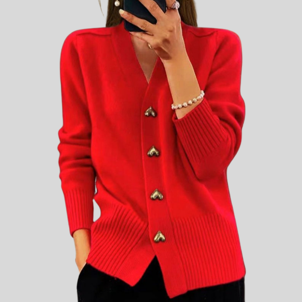 Veronica | Women's V-Neck Button-Up Knit Cardigan