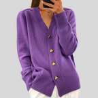 Veronica | Women's V-Neck Button-Up Knit Cardigan