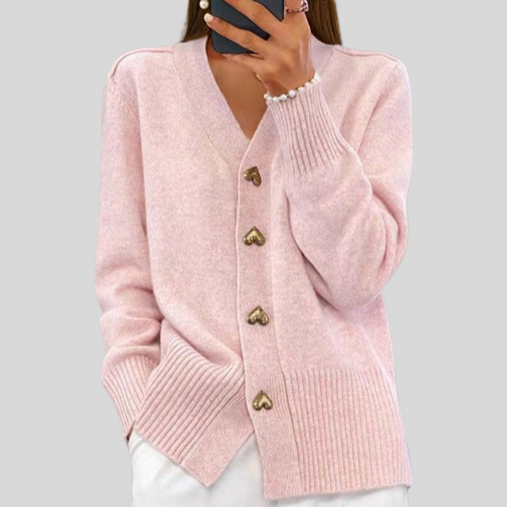 Veronica | Women's V-Neck Button-Up Knit Cardigan