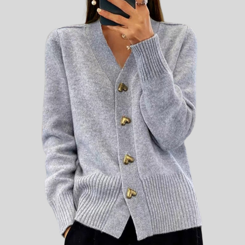 Veronica | Women's V-Neck Button-Up Knit Cardigan