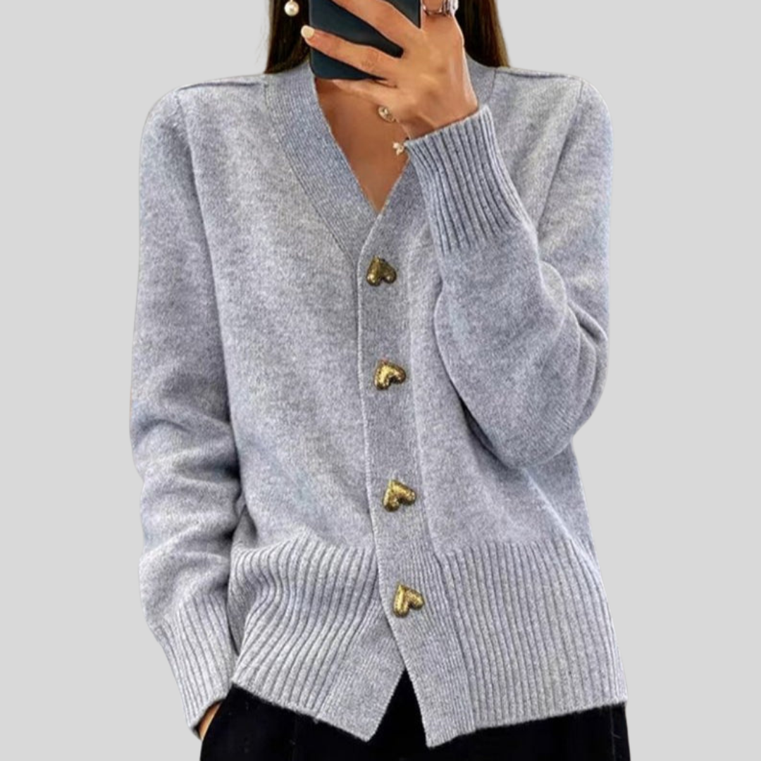 Veronica | Women's V-Neck Button-Up Knit Cardigan