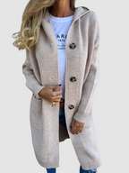 Lois | Women's Long Hooded Knit Cardigan
