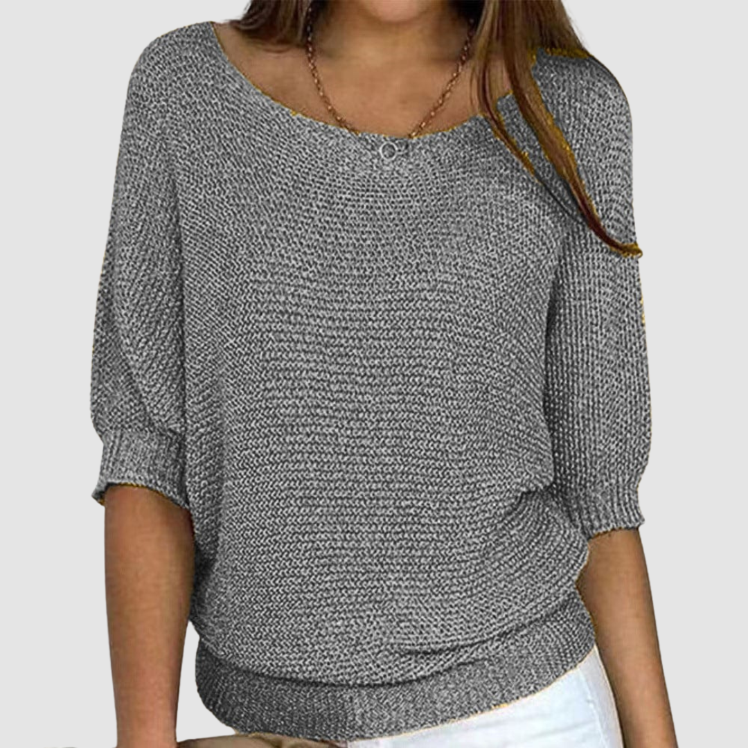 Evonne | Women's Lightweight Scoop-Neck Knit Sweater