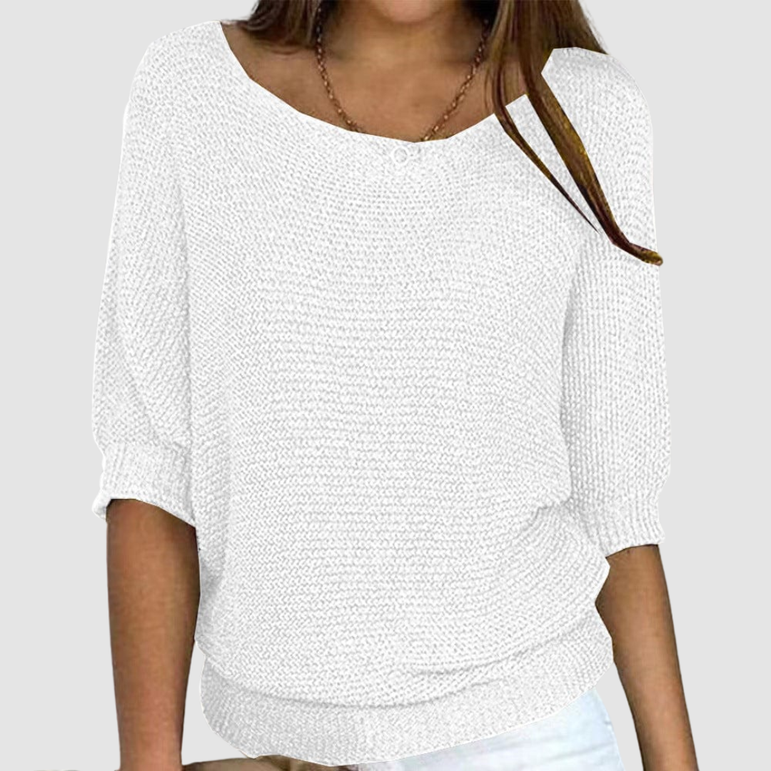 Evonne | Women's Lightweight Scoop-Neck Knit Sweater
