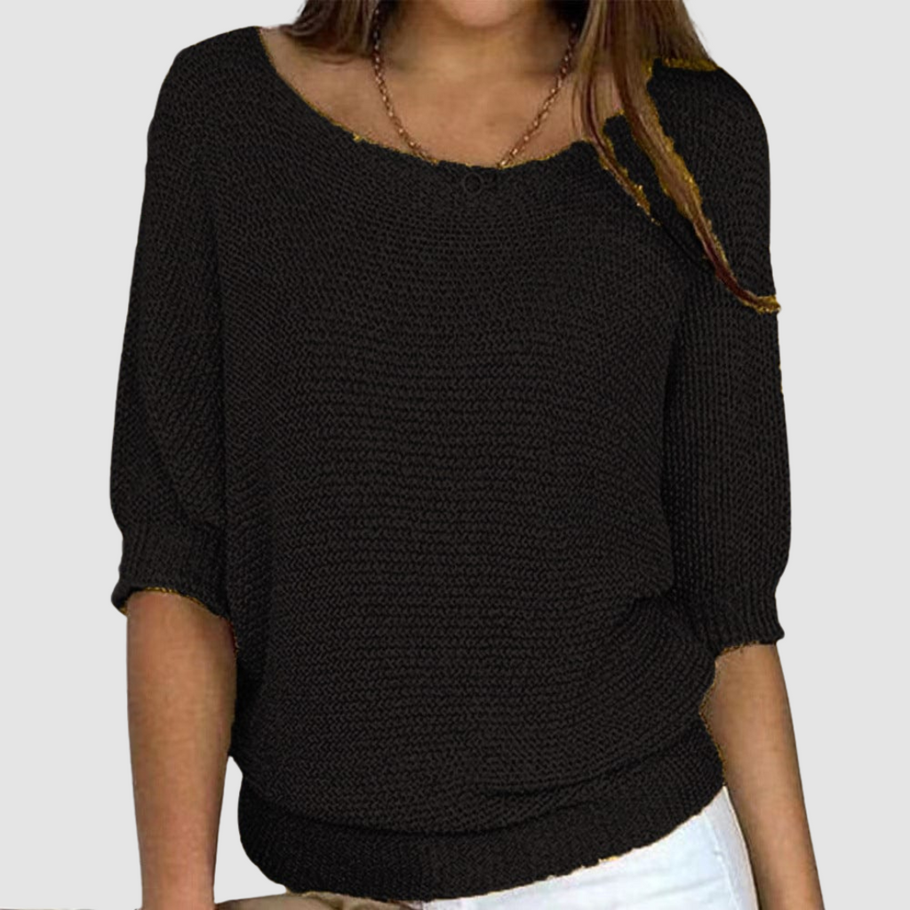 Evonne | Women's Lightweight Scoop-Neck Knit Sweater