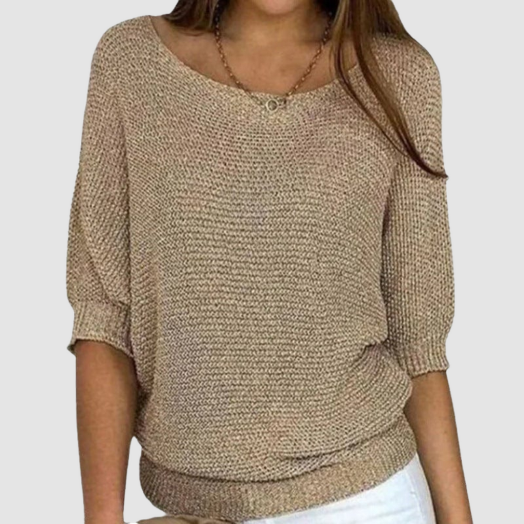 Evonne | Women's Lightweight Scoop-Neck Knit Sweater