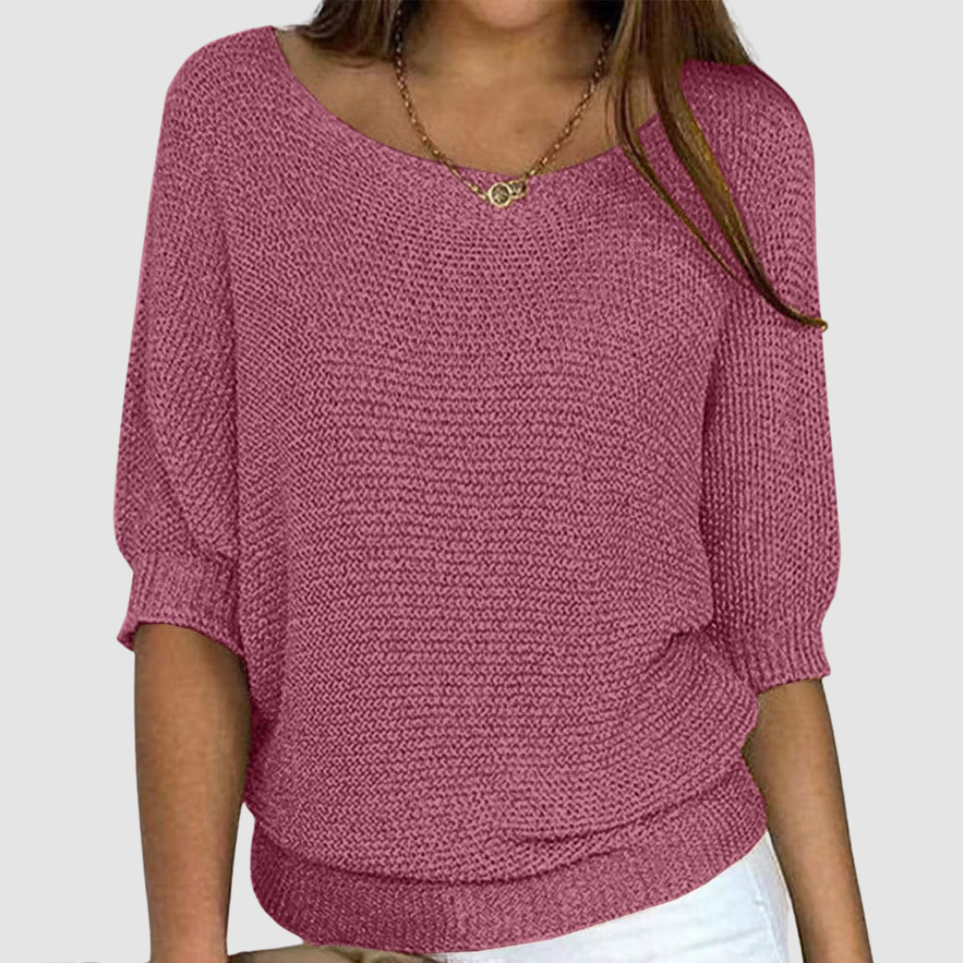 Evonne | Women's Lightweight Scoop-Neck Knit Sweater
