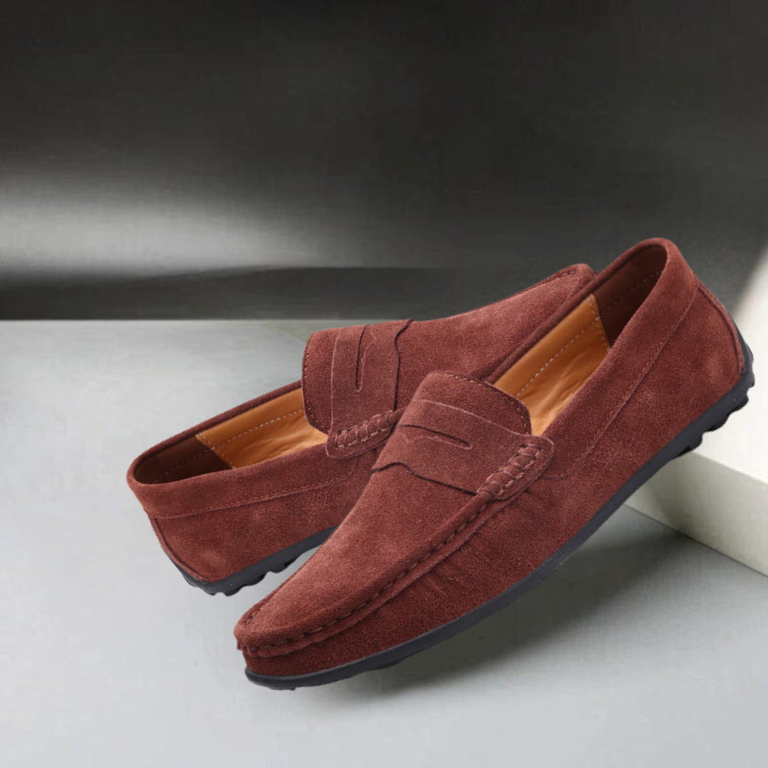 Oliver | Men's Suede Loafer with Penny Strap