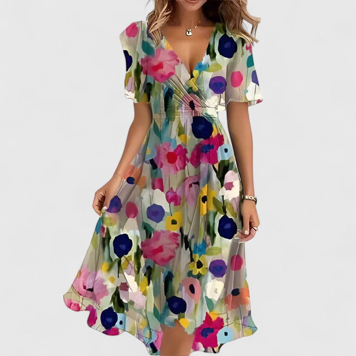 Floral Charm Mini Dress – Feminine Elegance with a Flowy Silhouette
