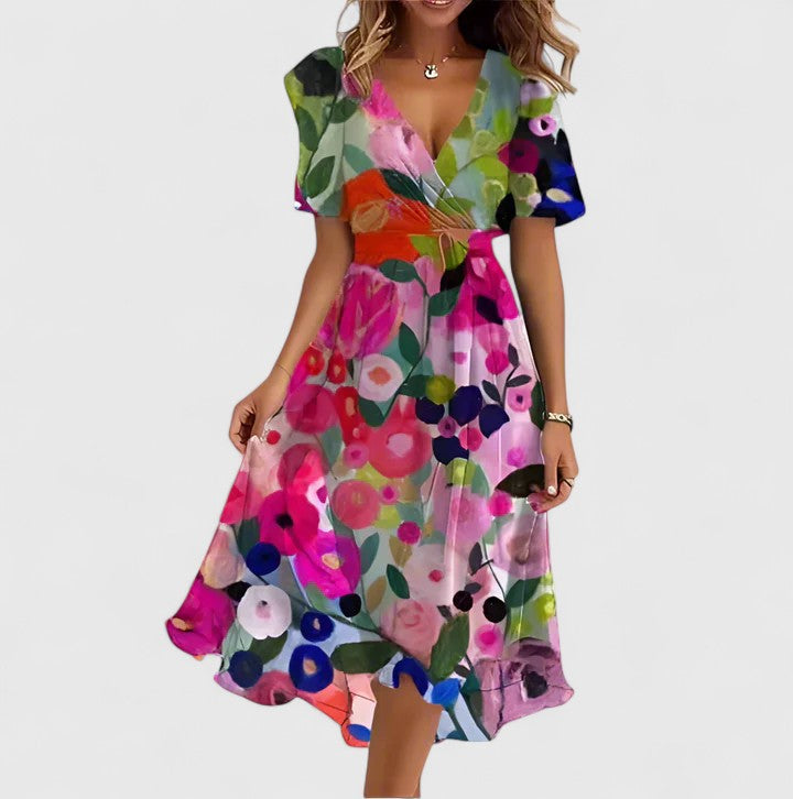 Floral Charm Mini Dress – Feminine Elegance with a Flowy Silhouette