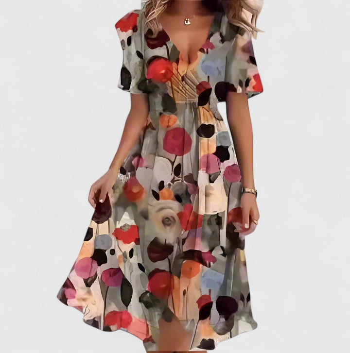 Floral Charm Mini Dress – Feminine Elegance with a Flowy Silhouette