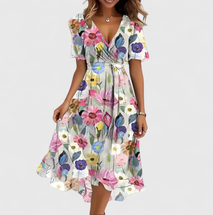 Floral Charm Mini Dress – Feminine Elegance with a Flowy Silhouette