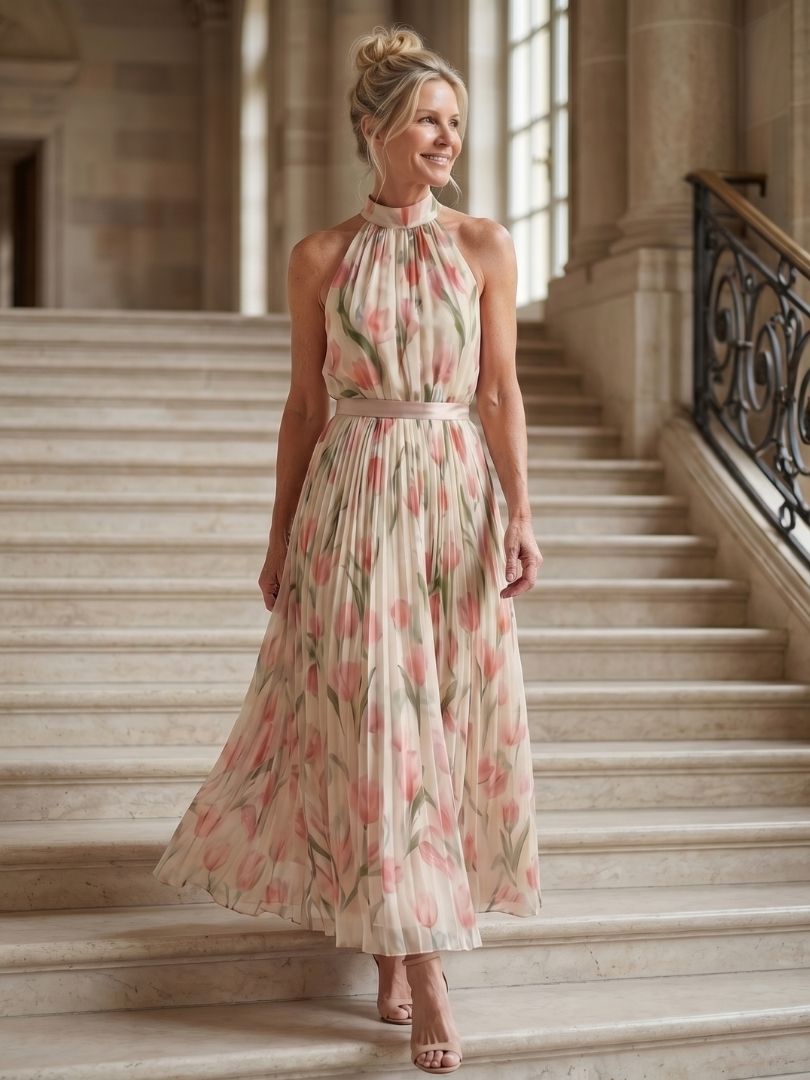 Elegant Midi Dress - Summer Lightweight Flowing Style for Women