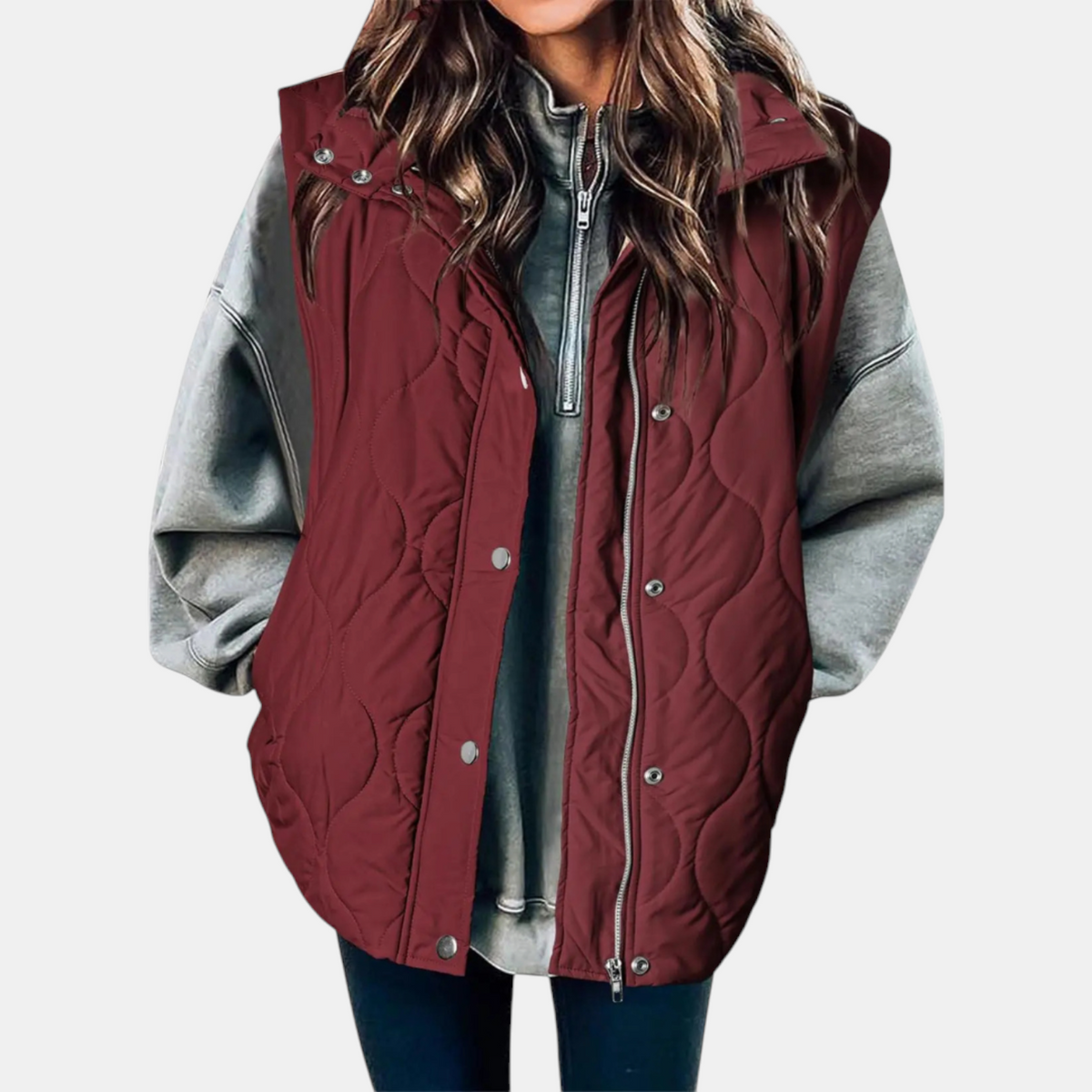 Flora | Women's Quilted Gilet with Removable Hood