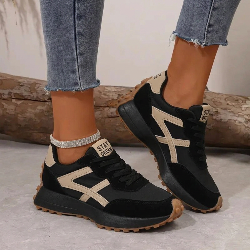 Colette | Women's Retro Lace-Up Sneakers with Cushioned Sole