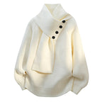 Alysa | Women's Scarf-Neck Button Sweater