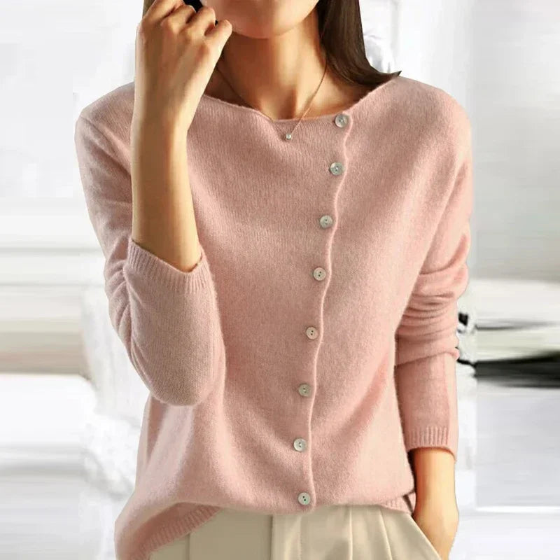 Matilda | Women's Button-Front Cardigan in Charcoal