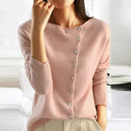 Matilda | Women's Button-Front Cardigan in Charcoal
