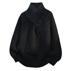 Alysa | Women's Scarf-Neck Button Sweater
