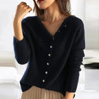 Matilda | Women's Button-Front Cardigan in Charcoal