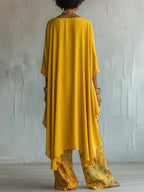 Sasha | Women's Asymmetrical Kaftan & Floral Pants Set